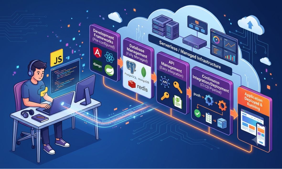 Ilustrasi Workflow Pengembangan Aplikasi dengan PaaS
